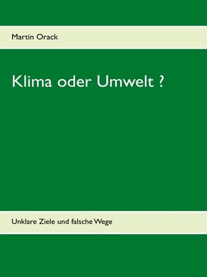 cover image of Klima oder Umwelt ?